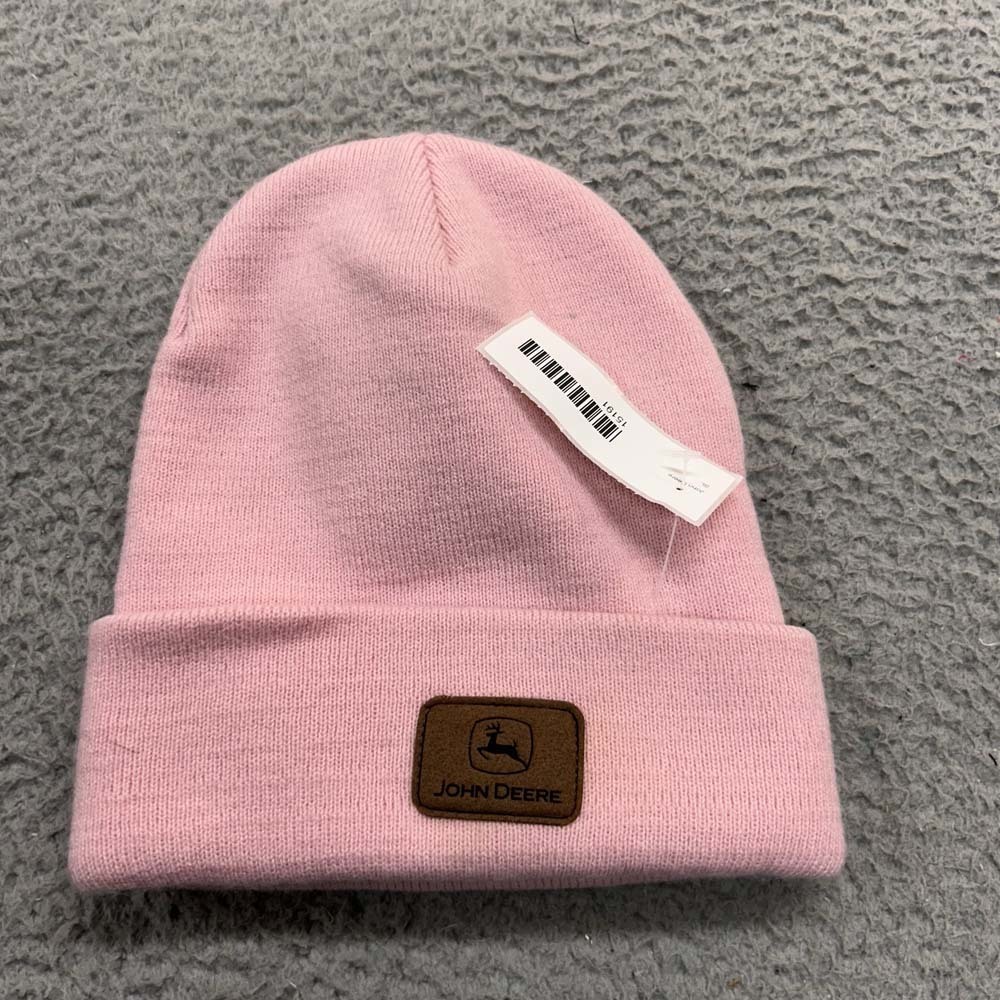 Pink John Deere beanie Hat Cap Womens Beanie One Size John Deere -15191